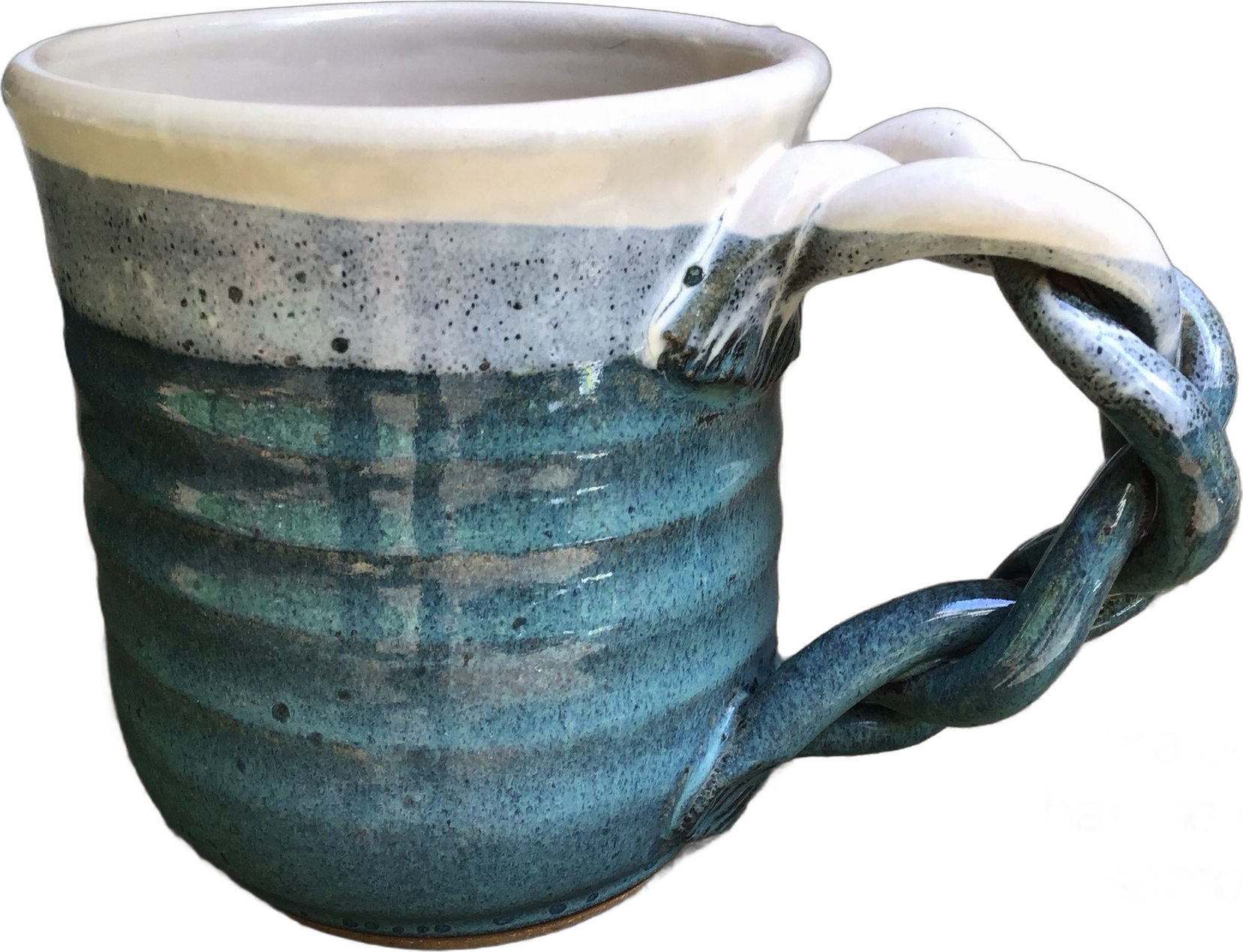 Braided Handle Mug — Blue Banded