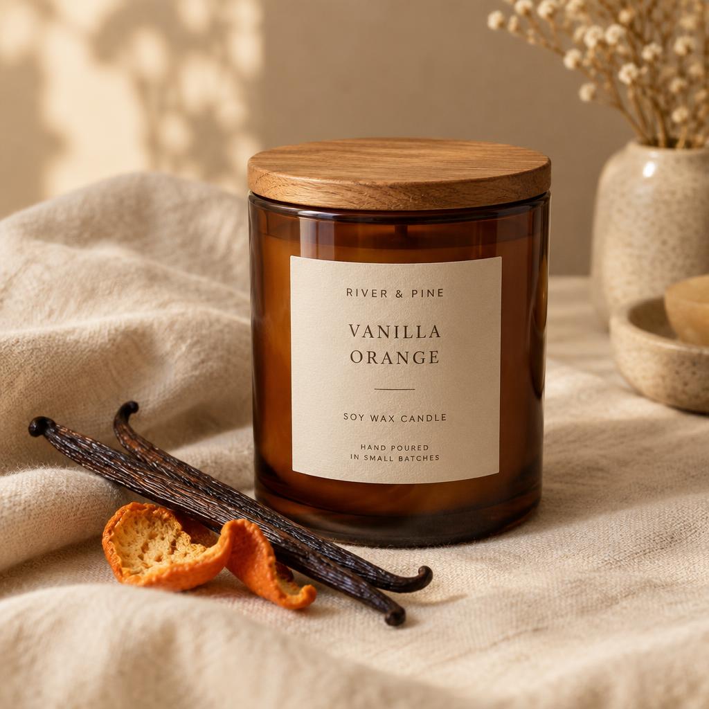Amber & Vanilla Soy Candle