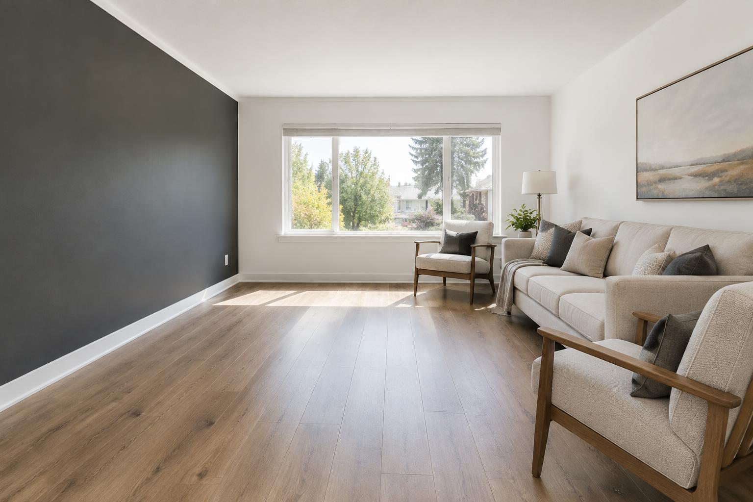 Interior repaint and accent wall