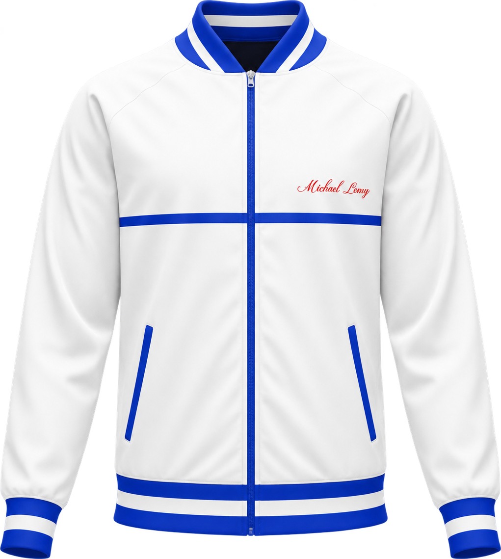 Track Jacket — White & Blue