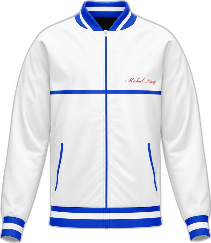 Track Jacket — Ivory & Blue