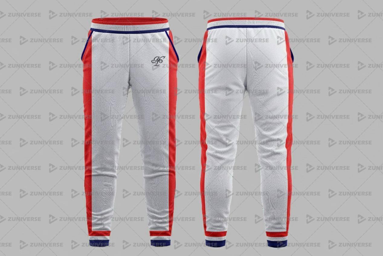 Track Pant — White & Red