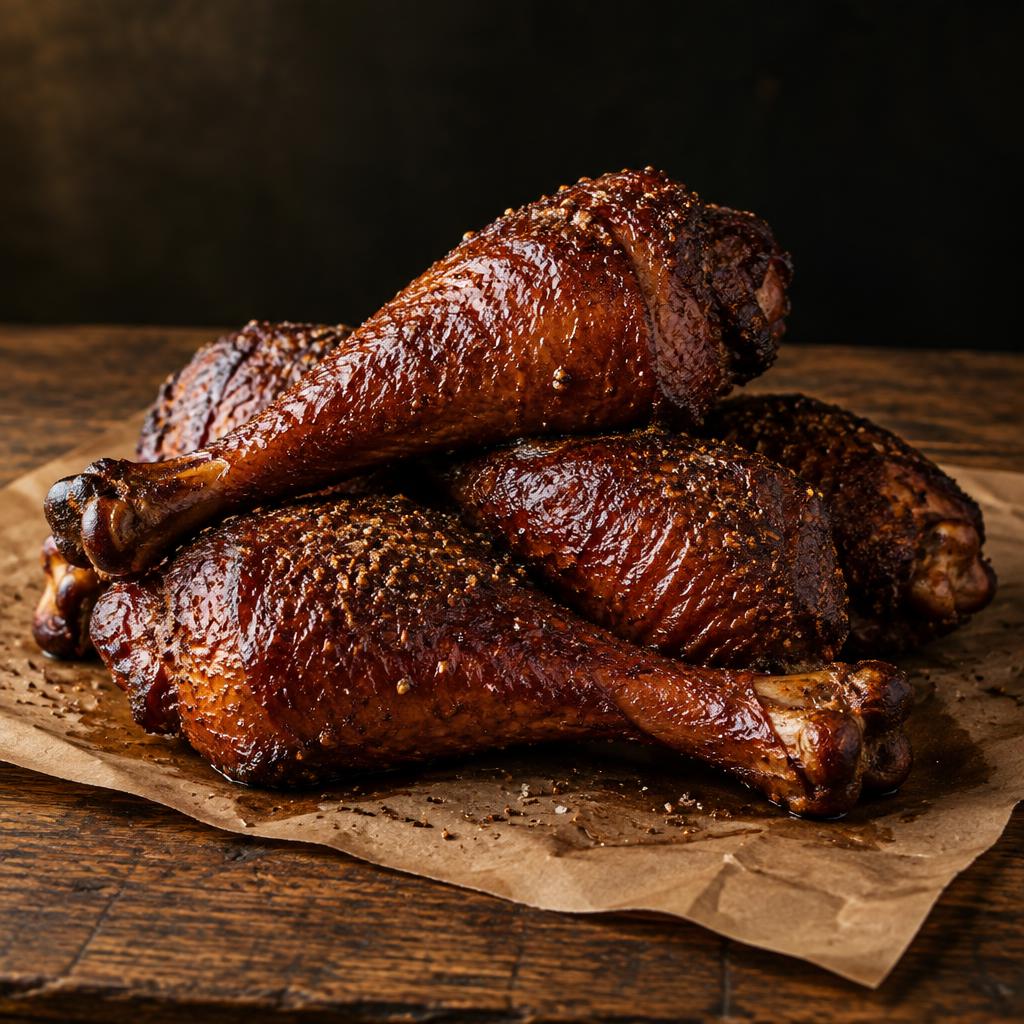 Pit-Smoked Turkey Legs by the Dozen