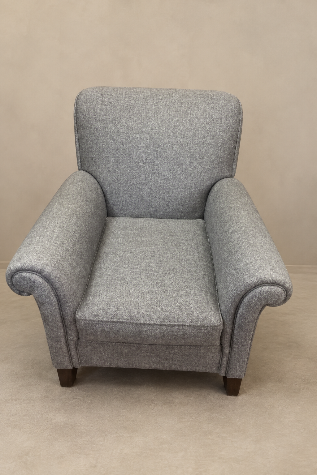 Grey High-Back Armchair