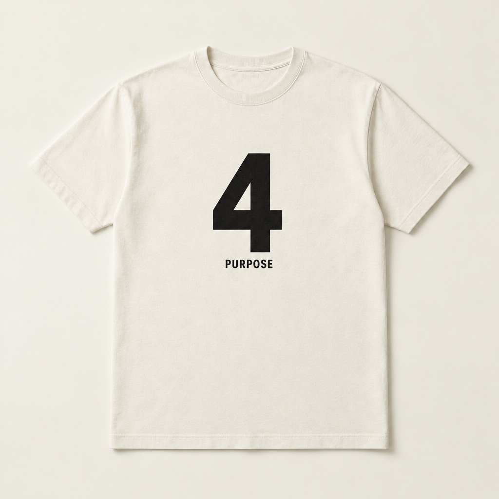 Bone Numeral 4 Tee