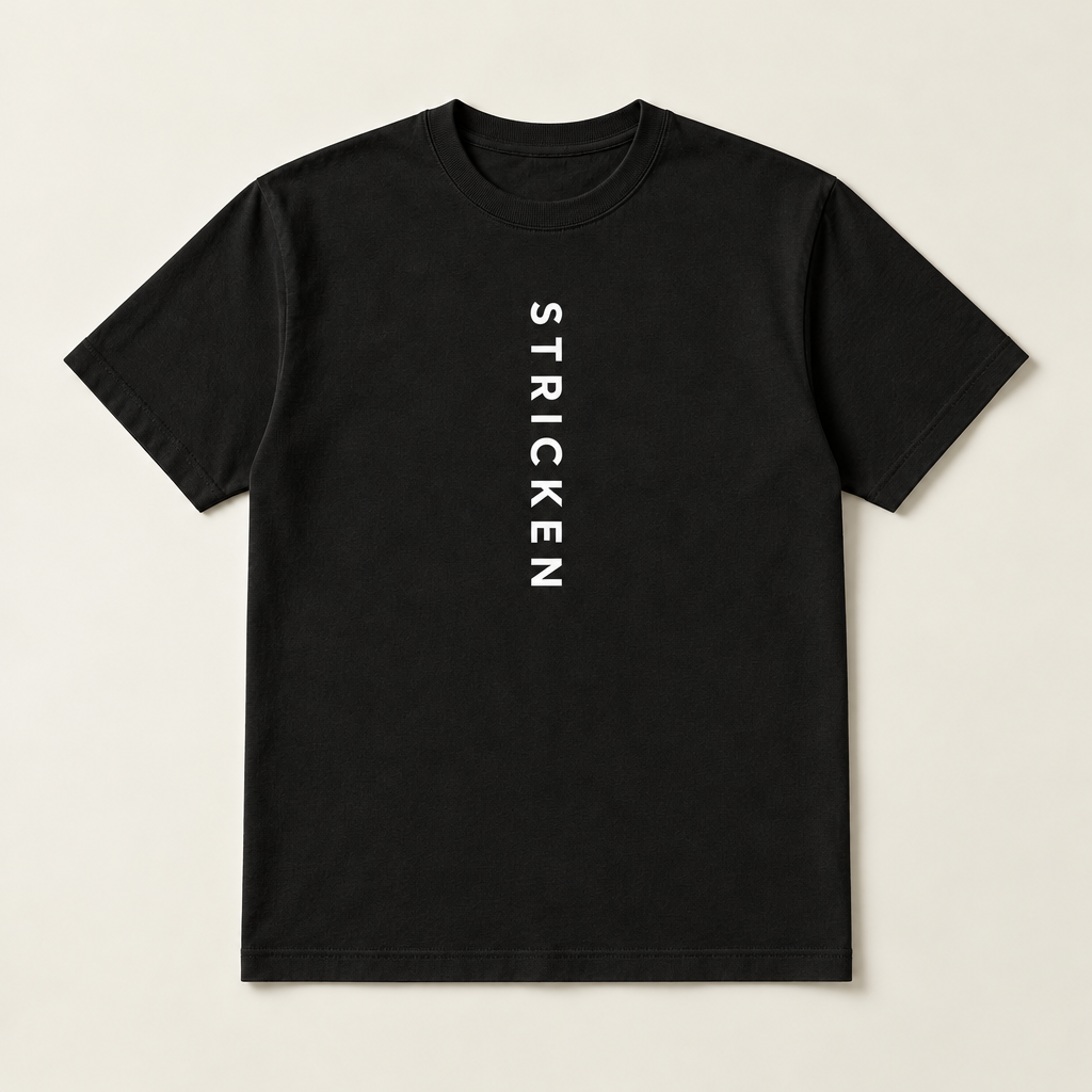 Black Vertical Stricken Tee