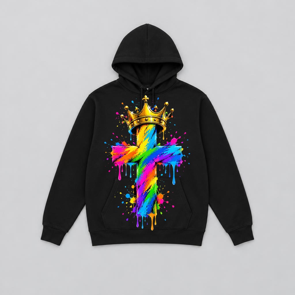 Graffiti Cross Hoodie — front
