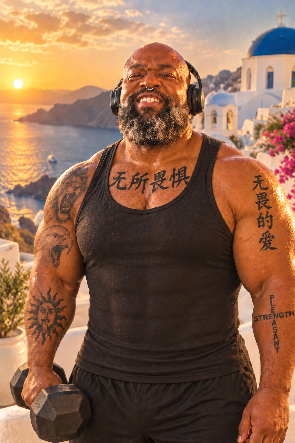 Terrace workout, Santorini
