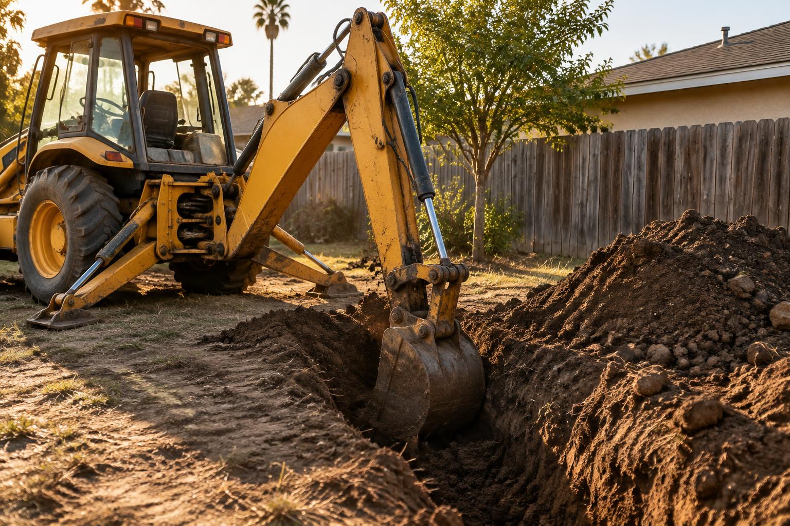 Backyard trench for a new gas line