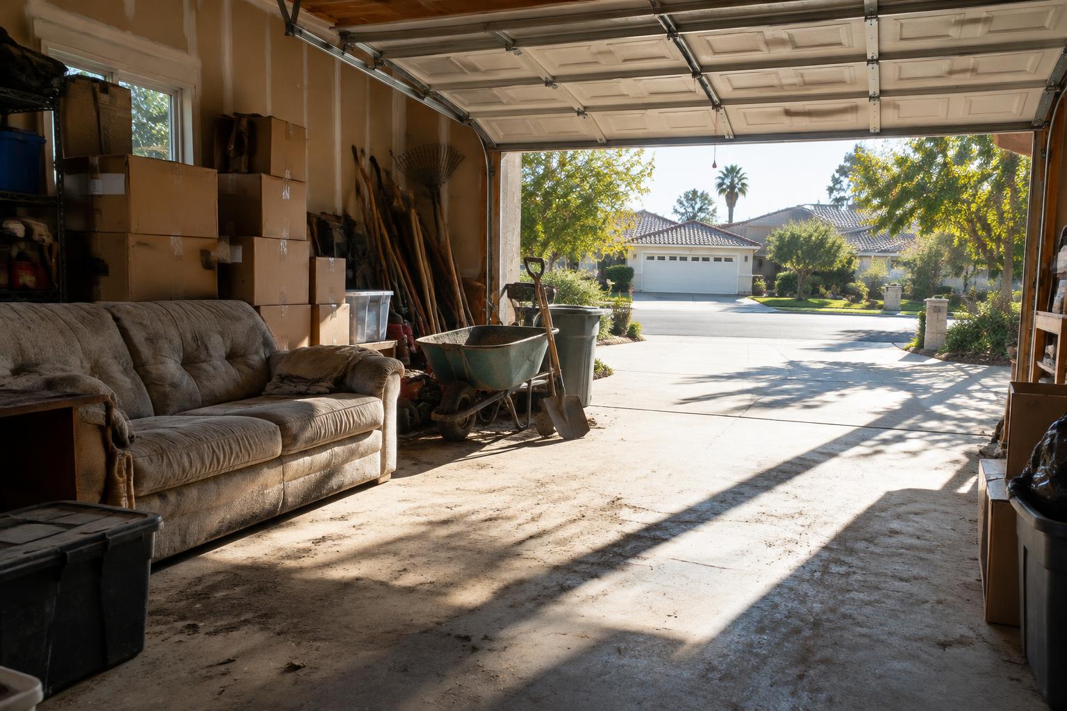 Two-car garage emptied in a day