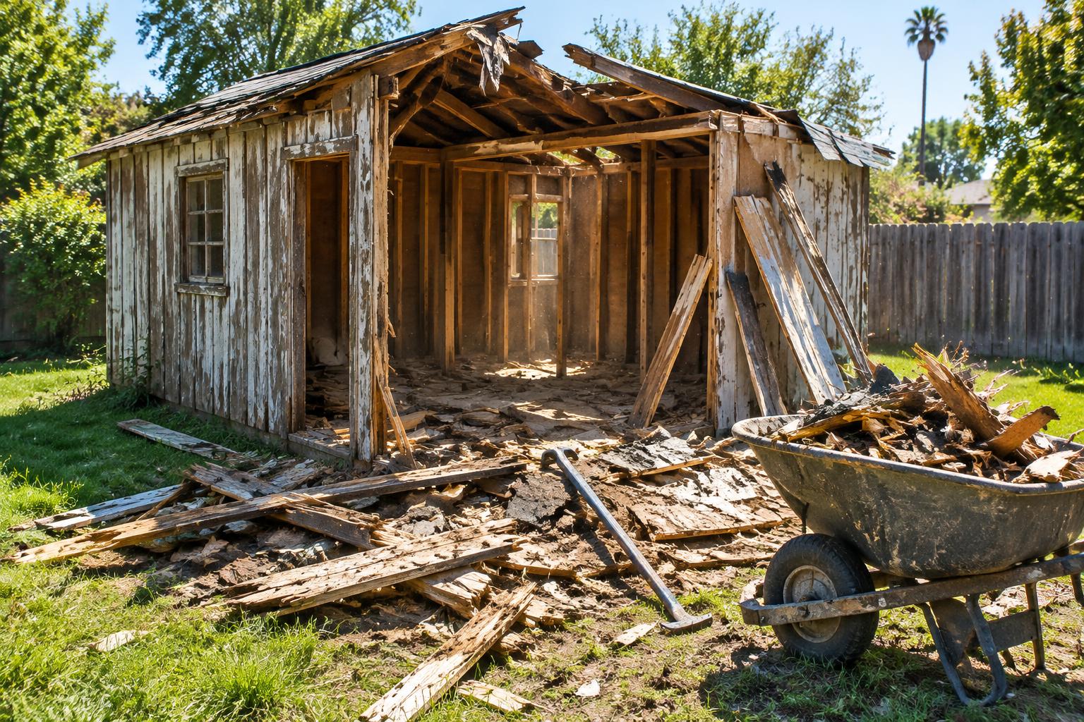 Old shed torn down, yard cleared