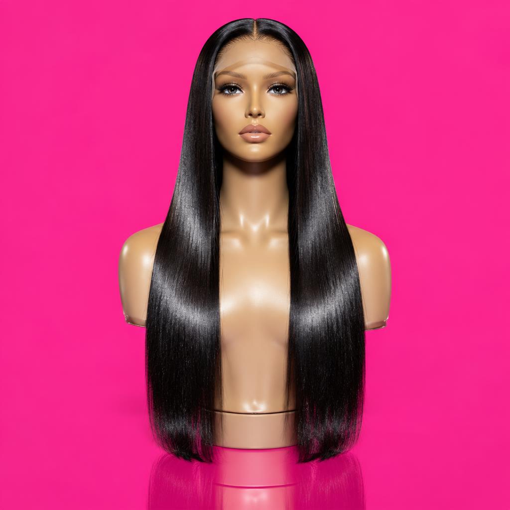Jet Black Straight Lace Front Wig