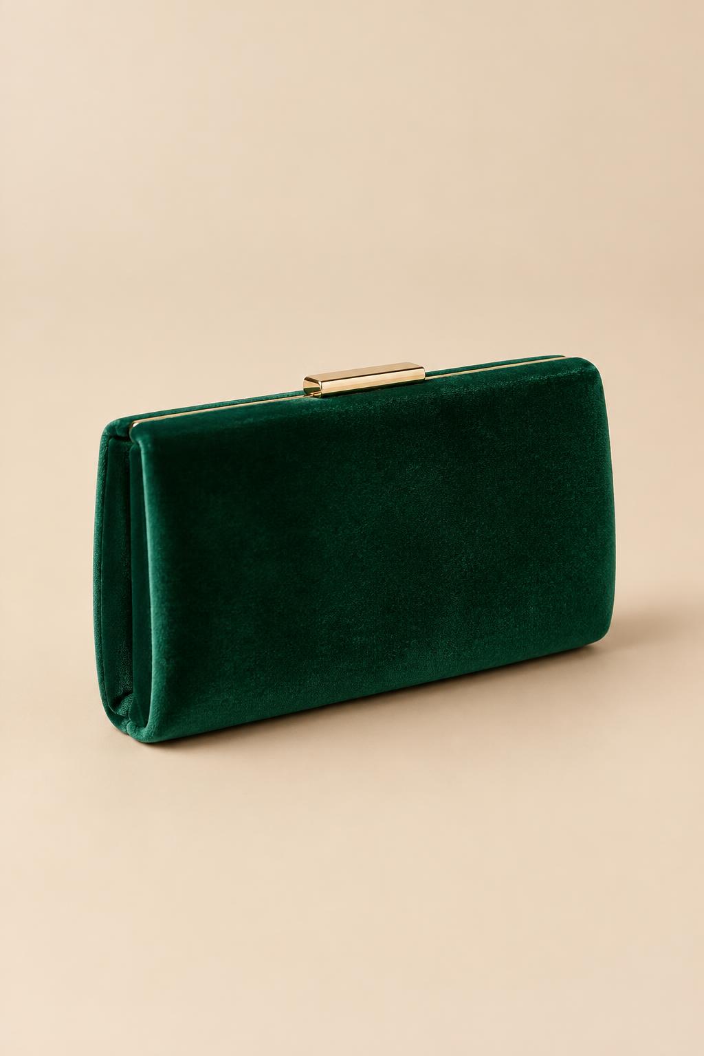 Emerald Velvet Evening Clutch