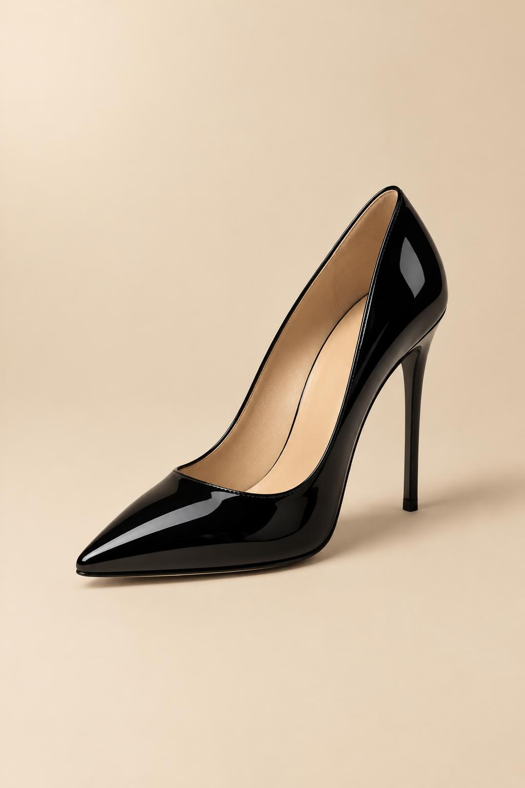 Black Patent Pointed Pump