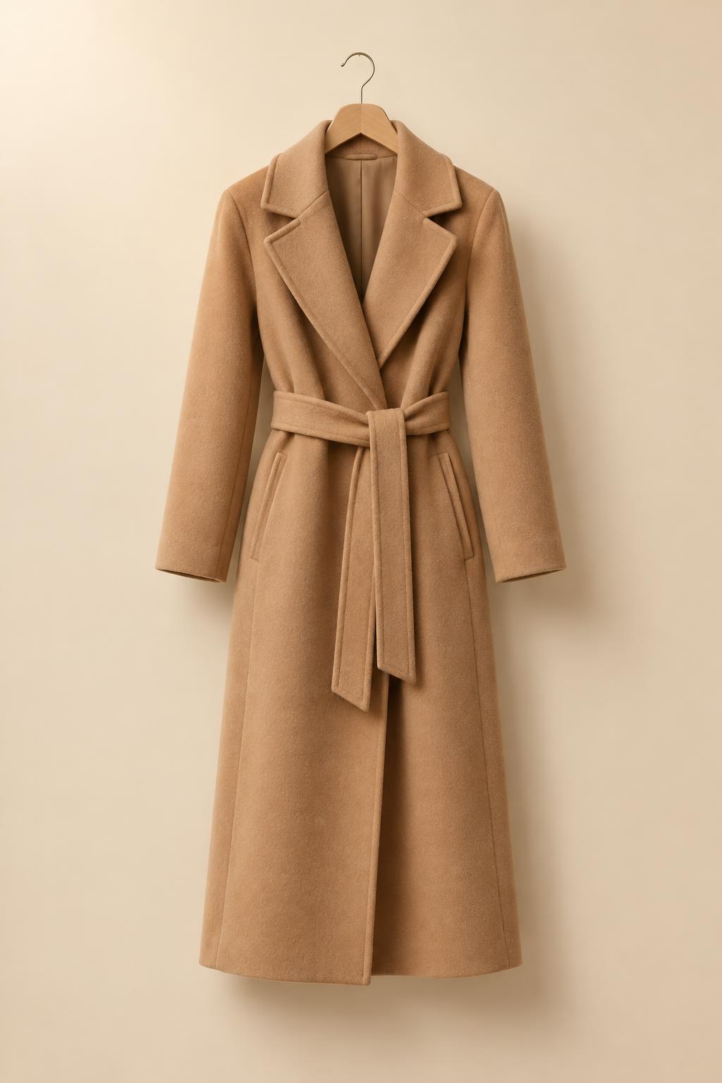 Camel Wool Longline Coat